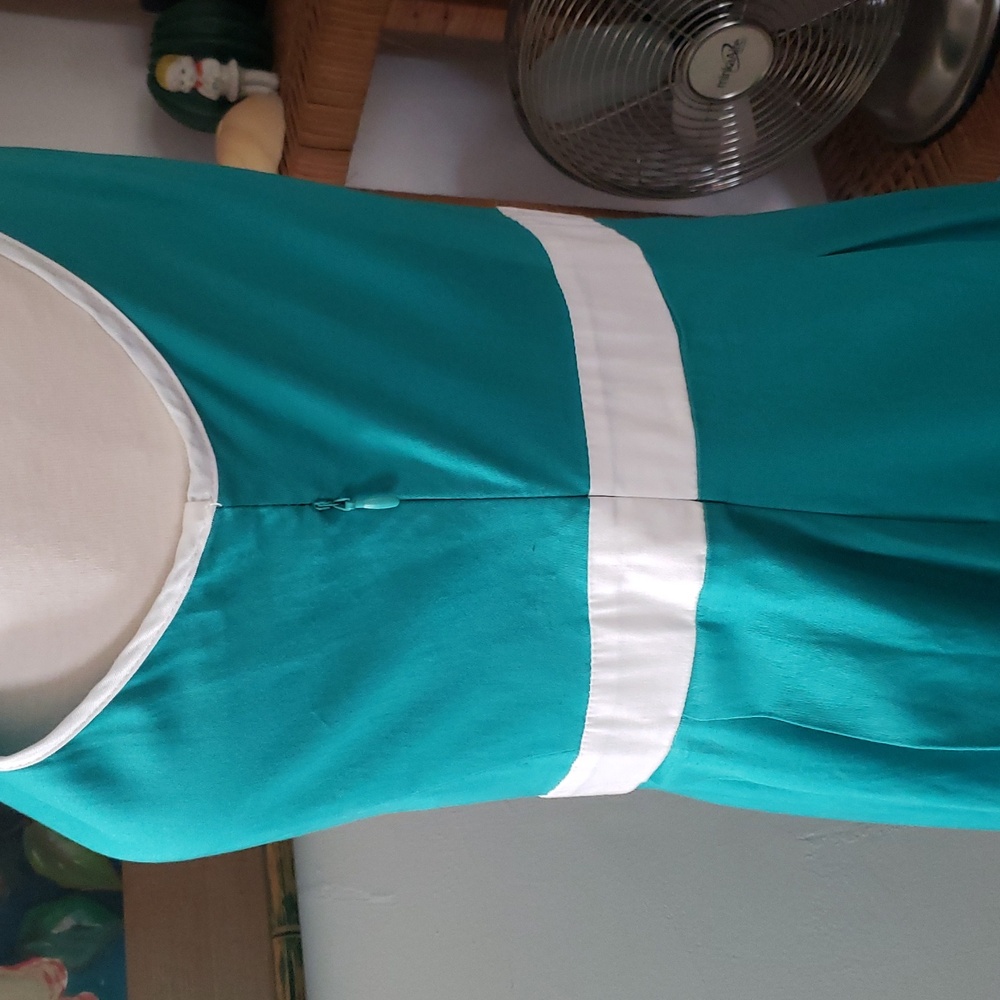 Nadine Milano Teal & White Shift Dress Size 12 - Picture 7 of 11